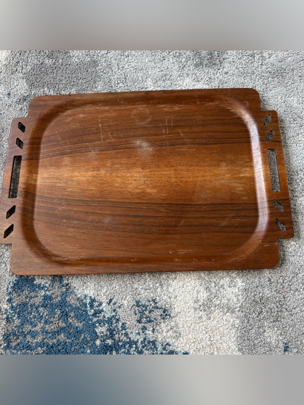 Mid-Century modern walnut teak Serving Tray Overton Original Bentwood